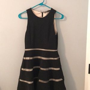 forever 21 black dress with mesh stripes